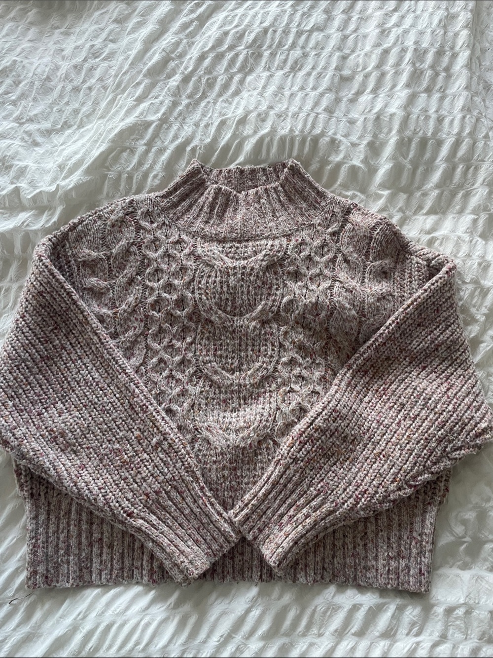 Express Cable-Knit Mock Neck Sweater